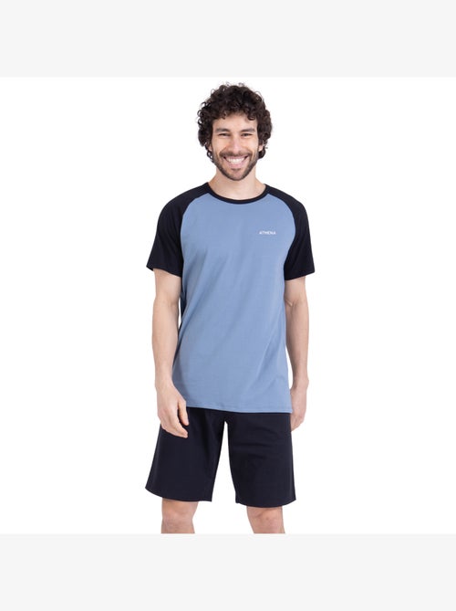 Pyjama court col rond homme ecopack construction athena - Kiabi