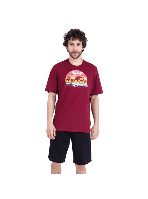 Pyjama court col rond homme Ecopack Sérigraphie Athena - Kiabi