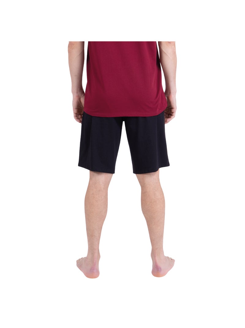 Pyjama court col rond homme Ecopack Sérigraphie Athena Gris Bordeaux - Kiabi