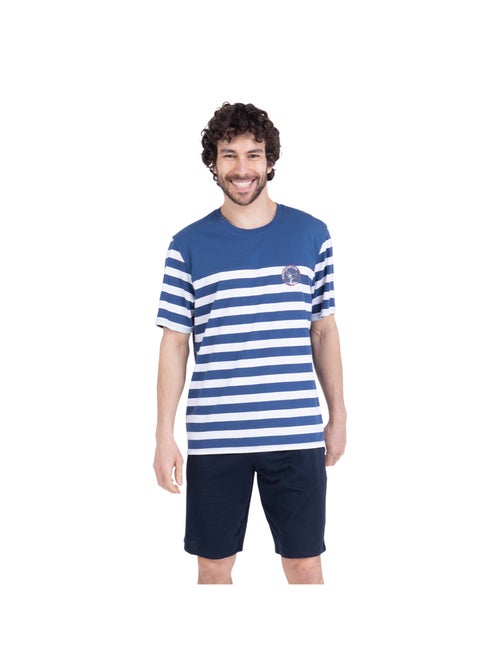 Pyjama court col rond homme Rayures Ocean Club Athena - Kiabi