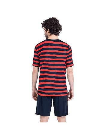 Pyjama court col rond homme Rayures Ocean Club Athena