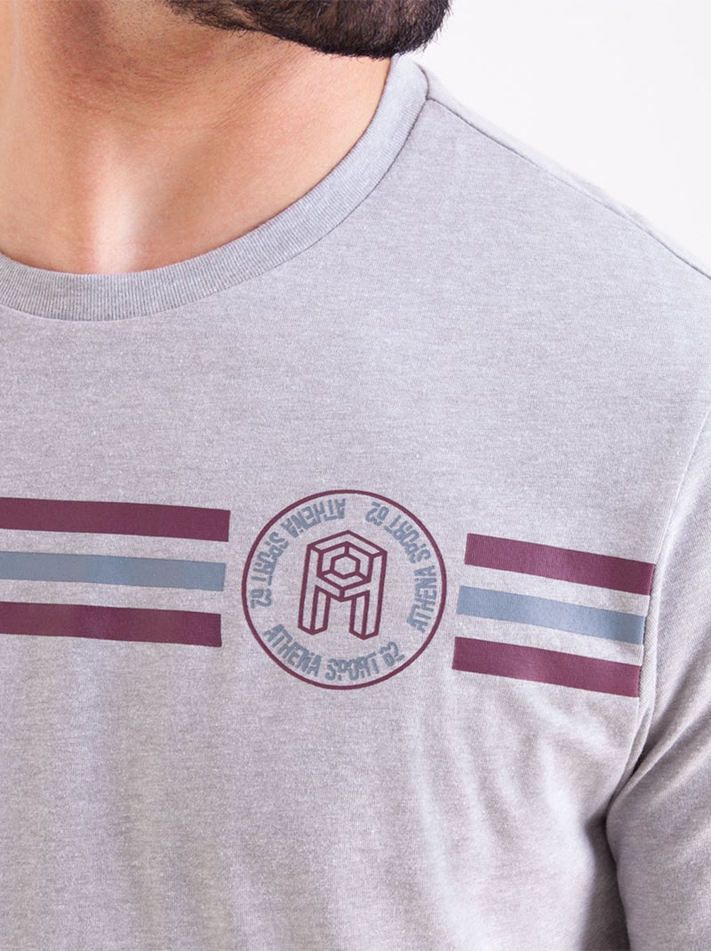 Pyjama court col rond homme Sport Athena Gris Bordeaux - Kiabi