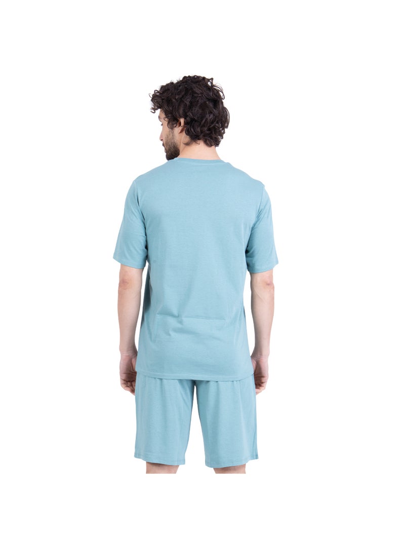 Pyjama court col rond homme Sportswear Athena Vert - Kiabi