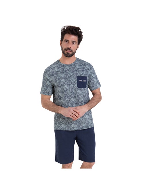 Pyjama court col rond homme Summer Athena - Kiabi