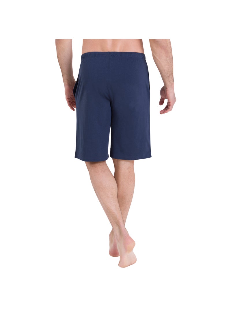Pyjama court col rond homme Waffle Athena Bleu - Kiabi