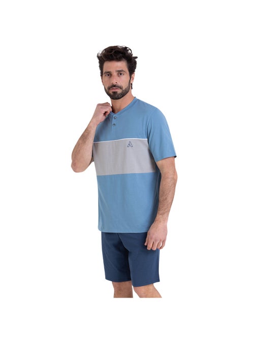 Pyjama court col tunisien homme Chic Athena - Kiabi