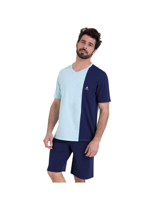 Pyjama court col V homme Ecopack Athena - Kiabi