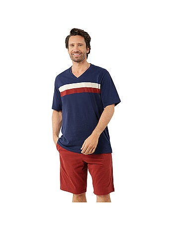 Pyjama court col V homme Mercerisé Eminence