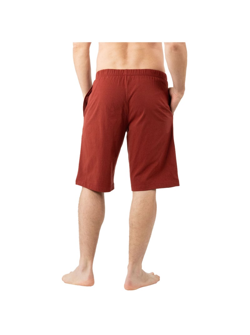 Pyjama court col V homme Mercerisé Eminence Bleu Rouge - Kiabi