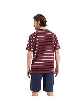 Pyjama court col V homme Rayures Cap Horn Athena
