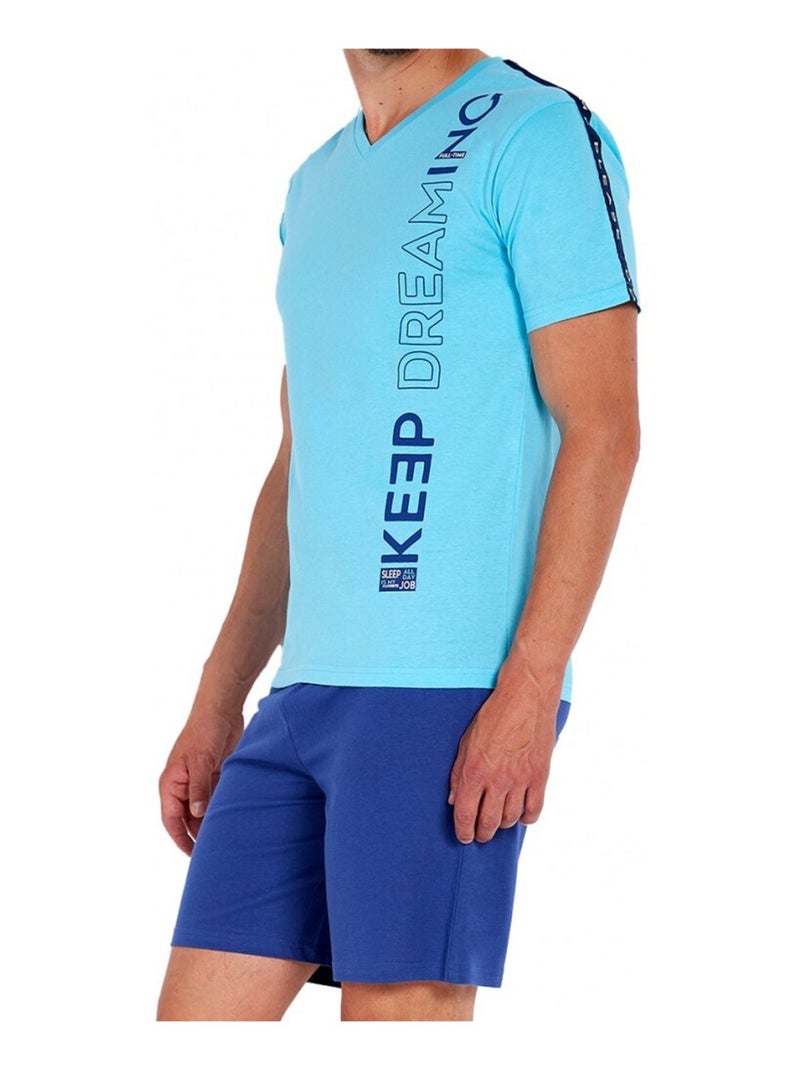 Pyjama Court COTON Bleu - Kiabi