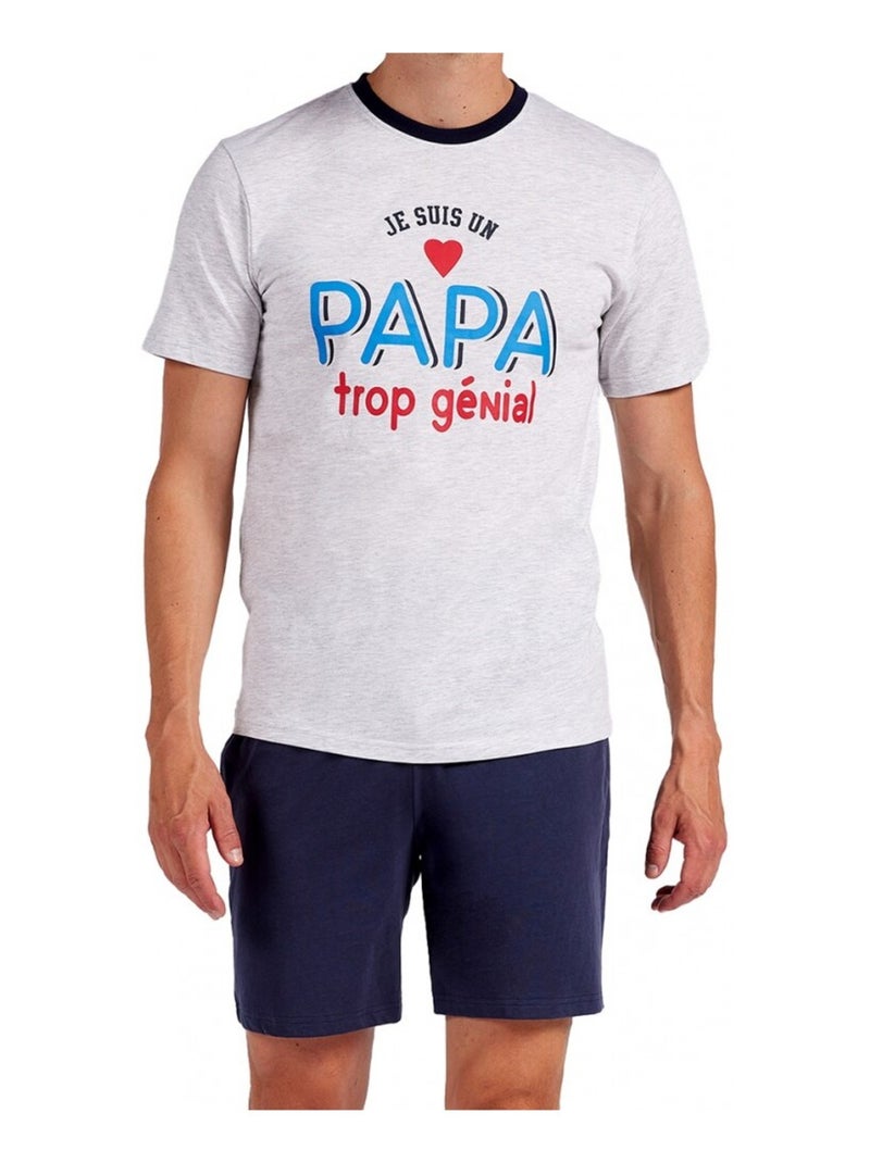 Pyjama Court COTON Gris - Kiabi