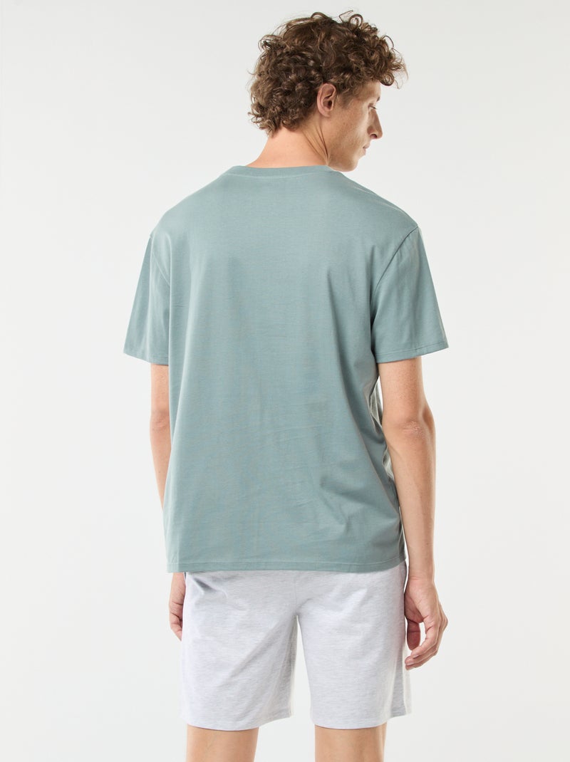 Pyjama court 'Deadpool' 'Marvel' t-shirt manches courtes + short - 2 pièces Bleu - Kiabi