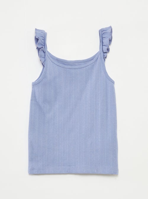 Pyjama court débardeur avec volants + short - 2 pièces - Kiabi