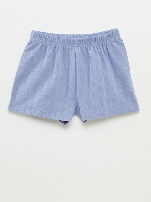 Pyjama court débardeur avec volants + short - 2 pièces - Kiabi