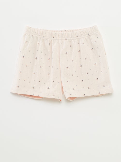 Pyjama court débardeur avec volants + short - 2 pièces - Kiabi