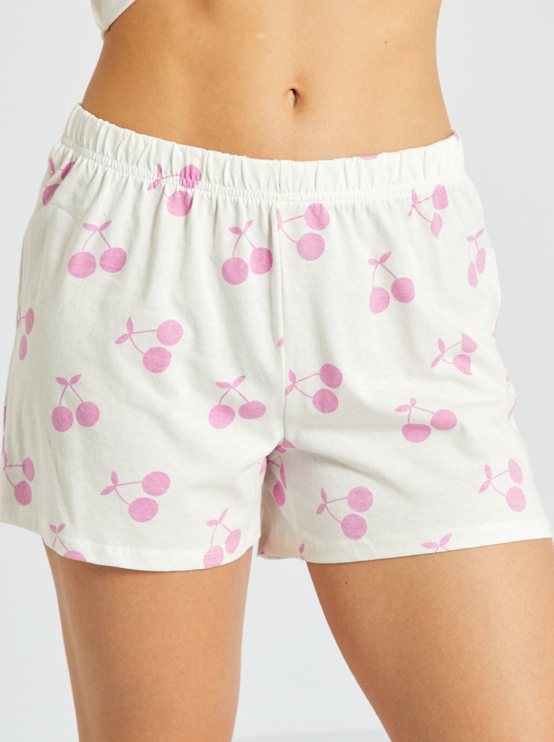 Pyjama court débardeur + short - 2 pièces Blanc - Kiabi