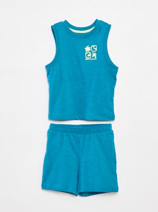 Pyjama court débardeur + short - 2 pièces