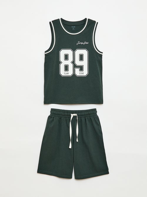Pyjama court débardeur + short - 2 pièces - Kiabi