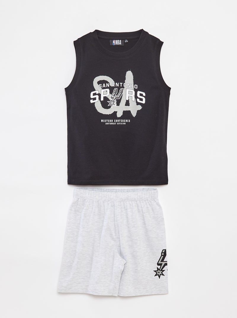 Pyjama court débardeur + short - 2 pièces 'NBA' Noir - Kiabi