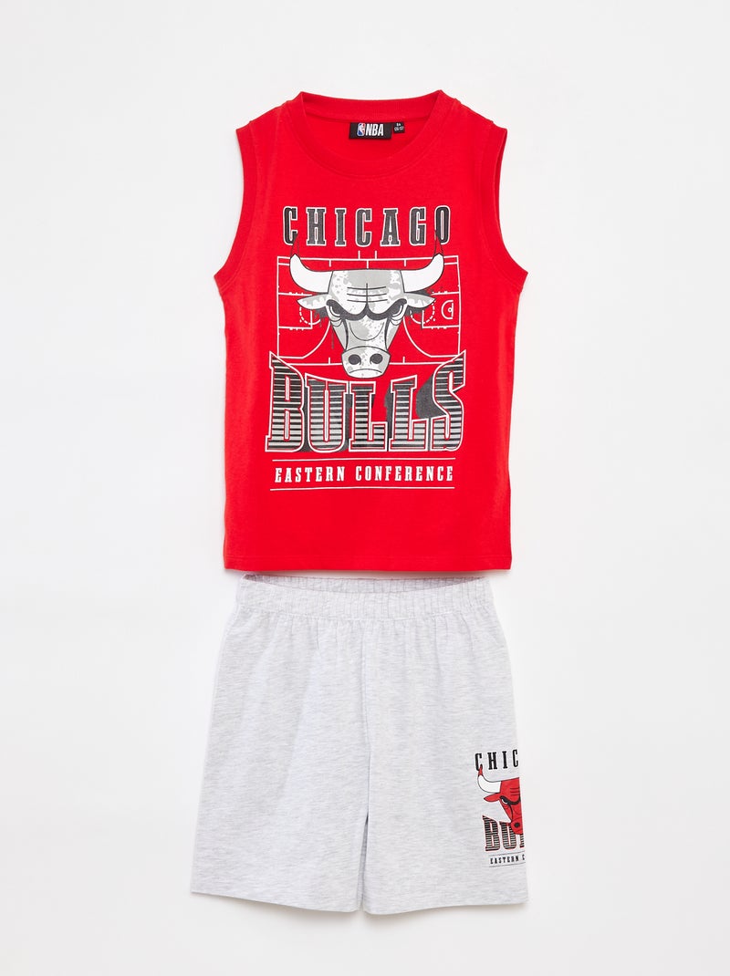 Pyjama court débardeur + short - 2 pièces 'NBA' Rouge - Kiabi