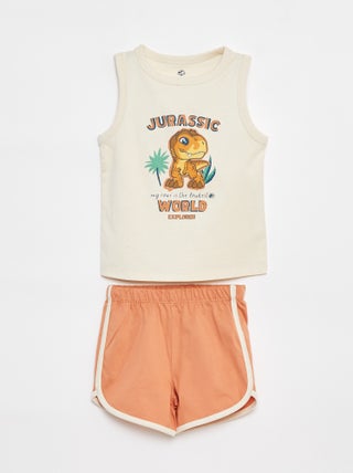 Pyjama court débardeur + short 'Jurassic World' - 2 pièces
