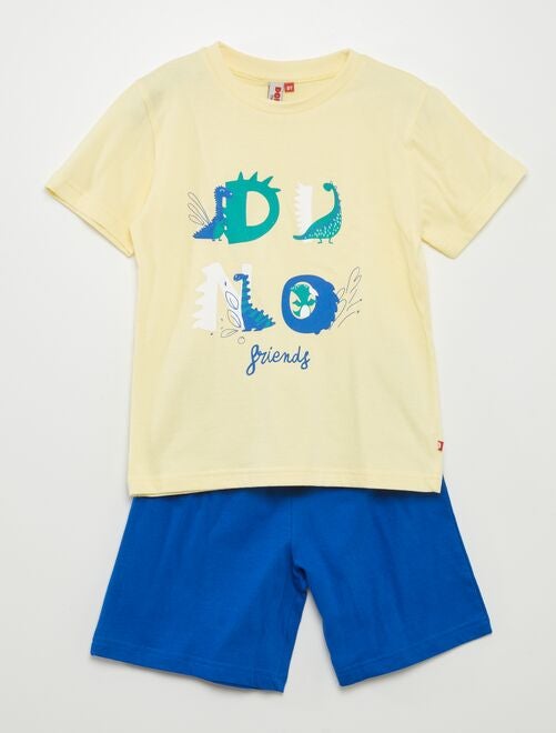 Pyjama court 'dinosaures' short + t-shirt - 2 pièces - Kiabi