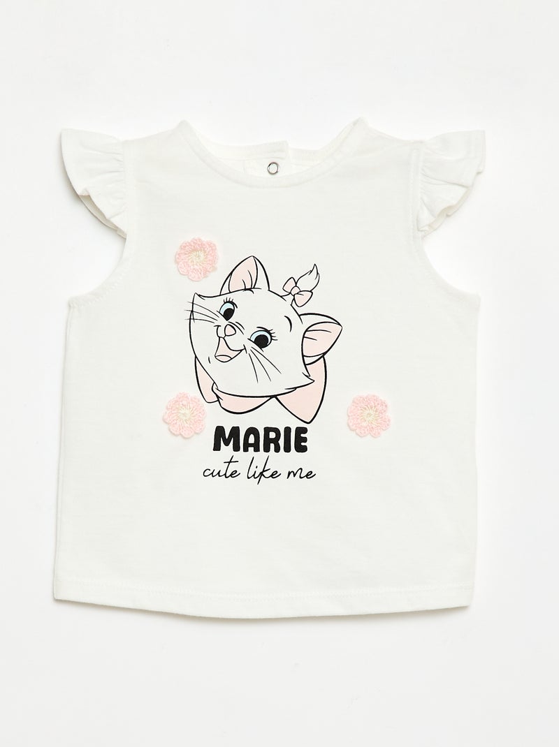 Pyjama court 'Disney' 'Marie' - 2 pièces Blanc - Kiabi