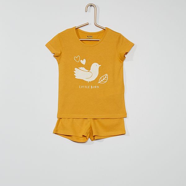 Pyjama Court Eco Concu Fille 3 12 Ans Jaune Kiabi 4 00