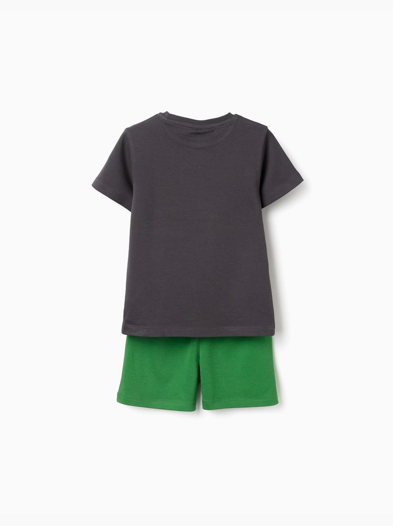 Pyjama court en coton avec imprimé Minecraft Gris foncé - Kiabi