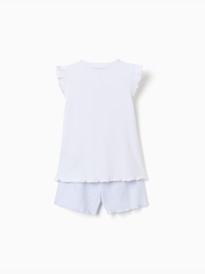Pyjama court en coton avec imprimé Stitch Blanc - Kiabi