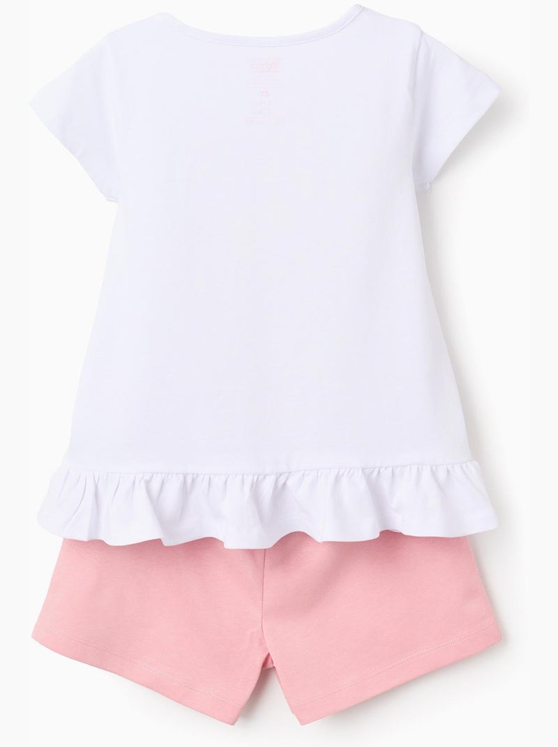 Pyjama Court en Coton avec Volants Tweety Blanc - Kiabi