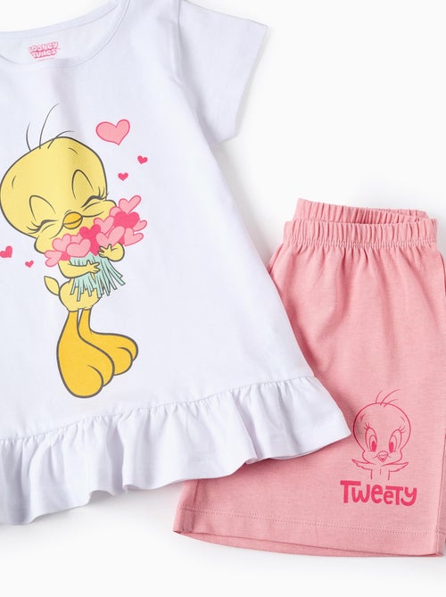 Pyjama Court en Coton avec Volants Tweety - Kiabi