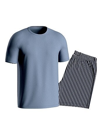 Pyjama homme long en coton Wagons - Bleu - Kiabi - 62.97€