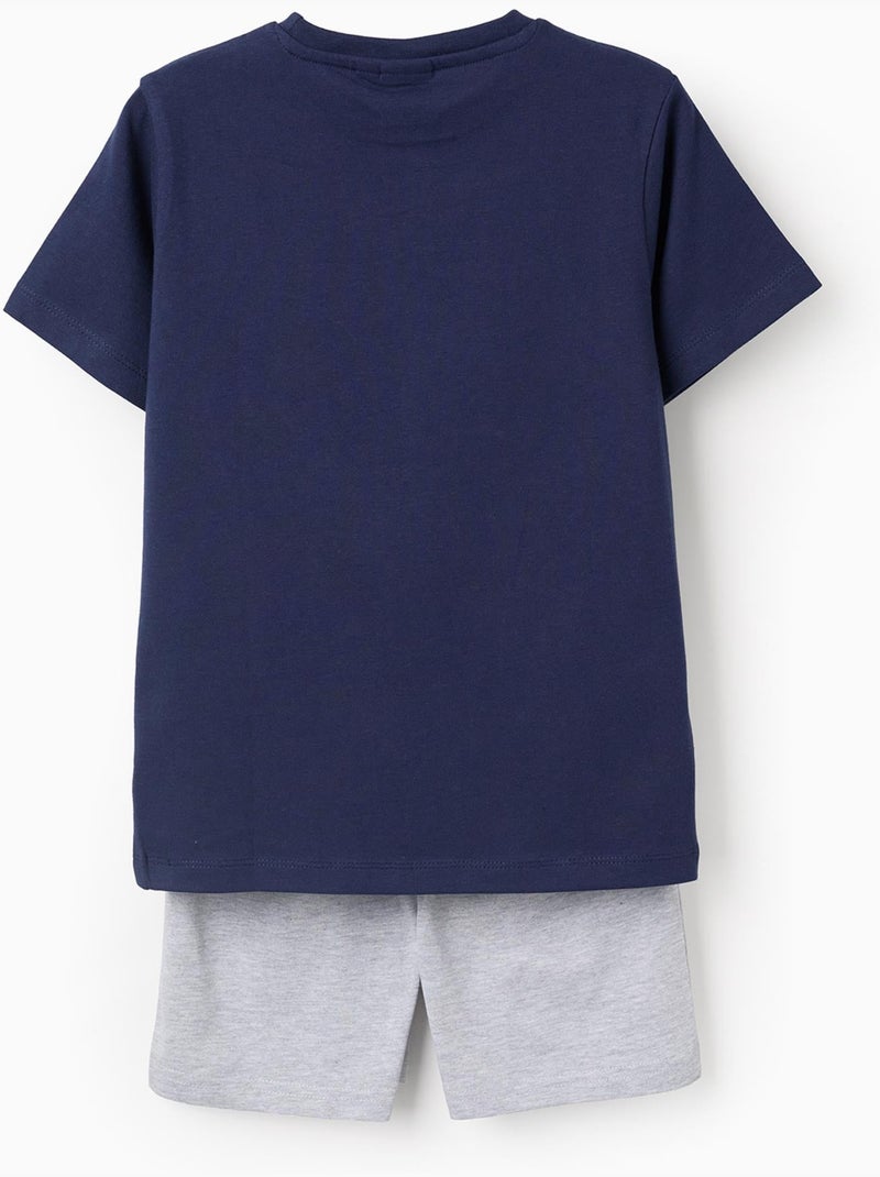 Vêtement Super Mario Officiel Pyjama Manches Courtes SUPER MARIO - 100% Coton - Taille 104 Gris - Enfant Pyjama Mario Enfant