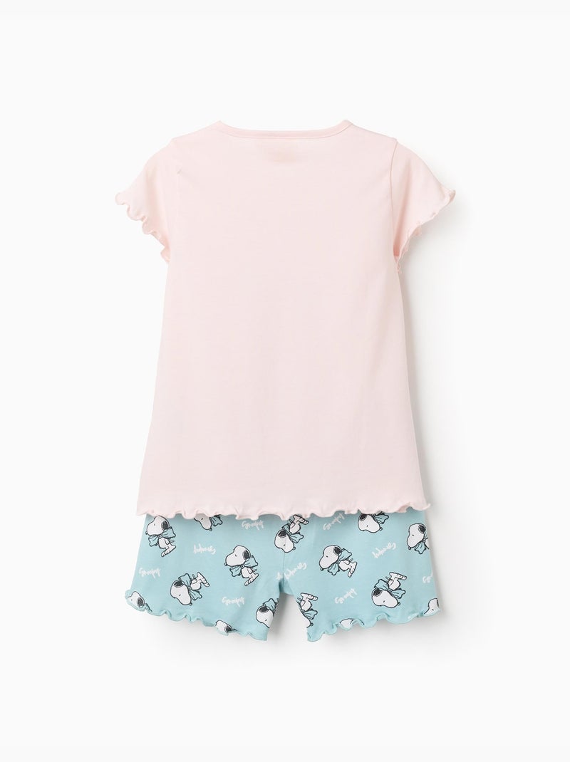 Pyjama Court en Coton Snoopy Rose clair - Kiabi