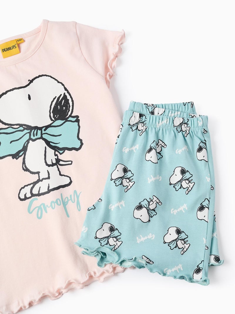 Pyjama Court en Coton Snoopy Rose clair - Kiabi
