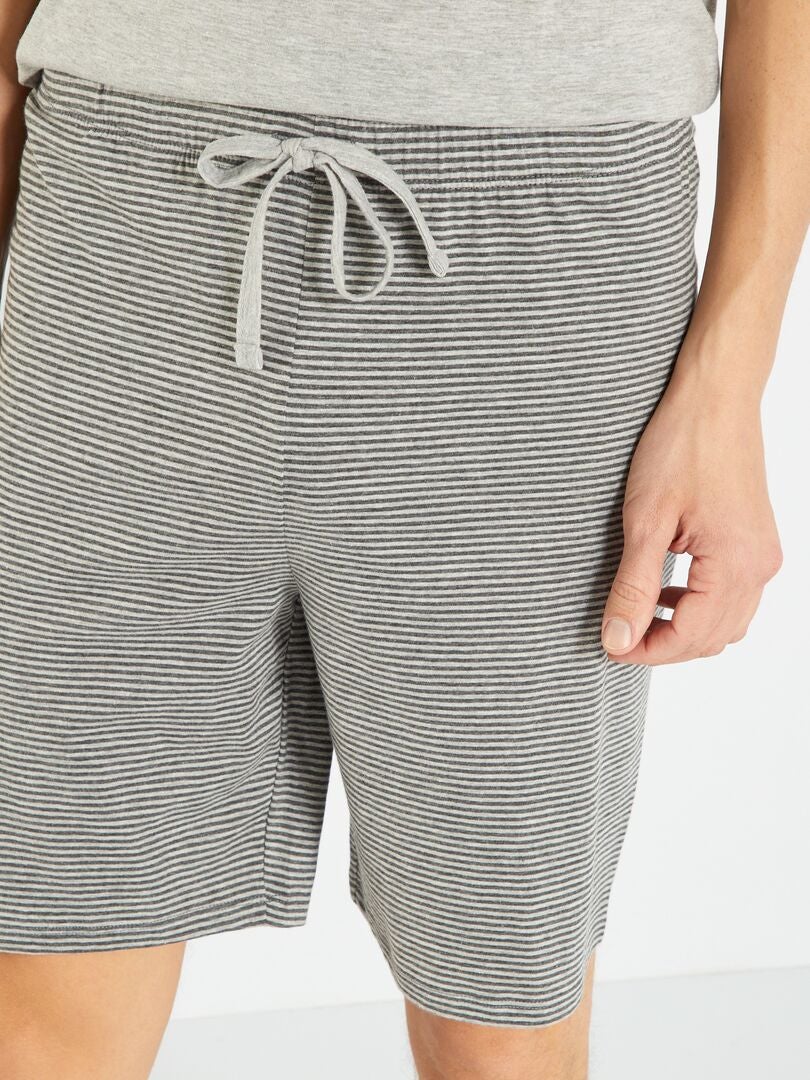 Pyjama court en jersey - 2 pièces Gris - Kiabi