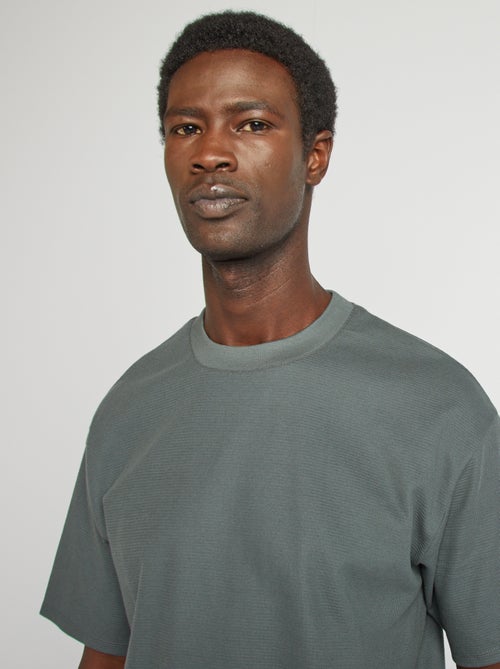 Pyjama court en maille gaufrée - 2 pièces - Kiabi