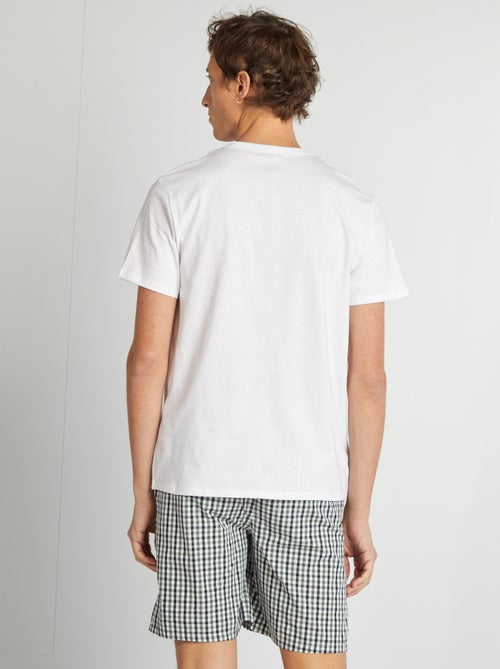 Pyjama court en popeline - 2 pièces - Kiabi