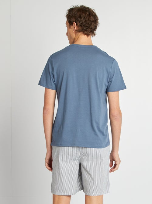 Pyjama court en popeline - 2 pièces - Kiabi