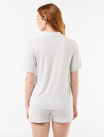 Pyjama court en viscose chiné - 2 pièces