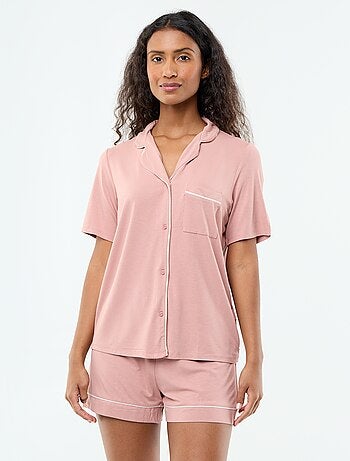 Pyjama court en viscose chiné - 2 pièces
