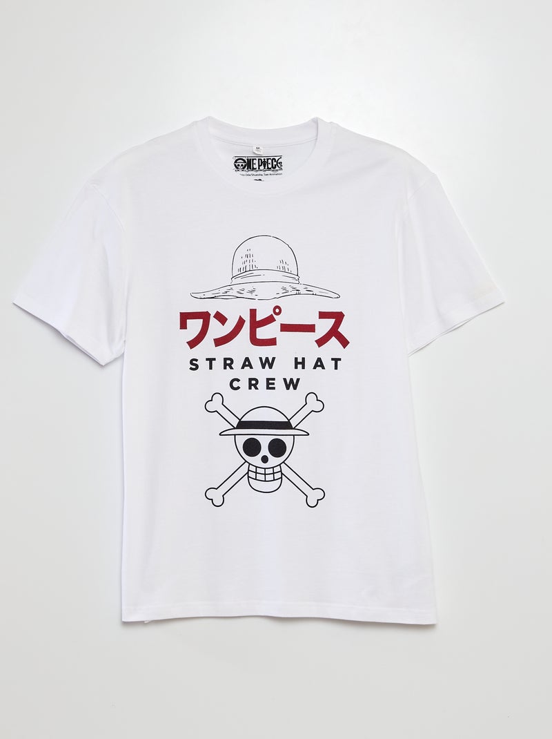 Pyjama court ensemble t-shirt + short 'One Piece' - 2 pièces NOIR - Kiabi