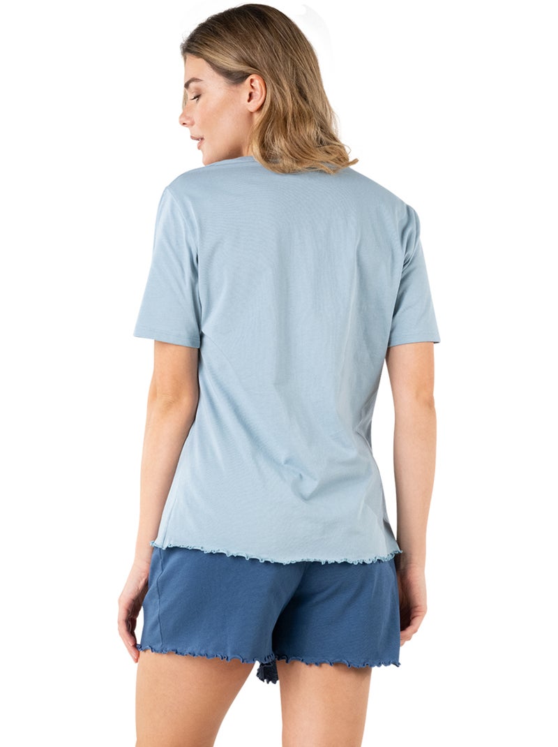 Pyjama court femme My Petit Prix Bleu - Kiabi