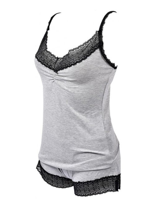 Pyjama Court Femme TWINDAY en Coton - Pack de 2 - Kiabi