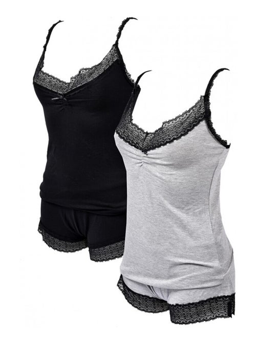Pyjama Court Femme TWINDAY en Coton - Kiabi
