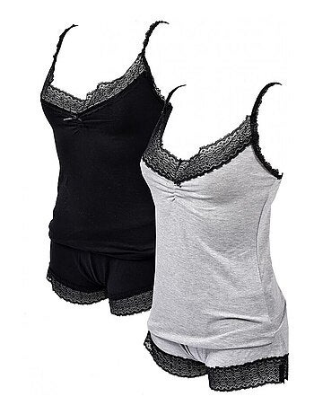 Pyjama Court Femme TWINDAY en Coton