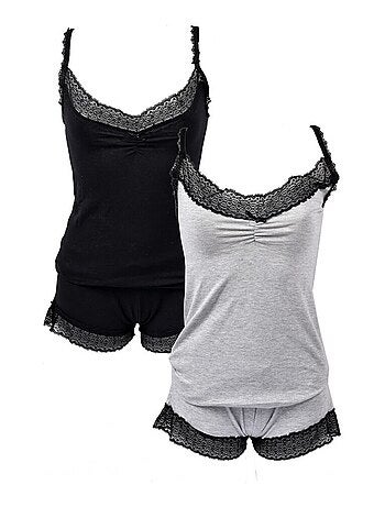 Pyjama Court Femme TWINDAY en Coton