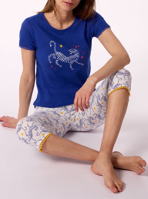 Pyjama court GHANA bleu - MELISSA BROWN - Kiabi Pyjama court GHANA bleu - MELISSA BROWN - Kiabi